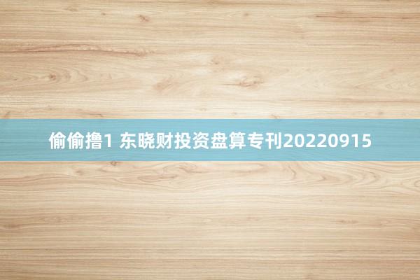 偷偷撸1 东晓财投资盘算专刊20220915