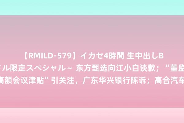 【RMILD-579】イカセ4時間 生中出しBEST ～カリスマアイドル限定スペシャル～ 东方甄选向江小白谈歉；“董监事领取高额会议津贴”引关注，广东华兴银行陈诉；高合汽车肯求预重整获法院受理丨大公司动态