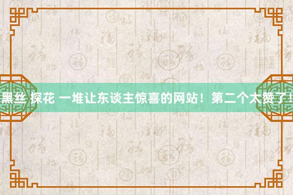 黑丝 探花 一堆让东谈主惊喜的网站！第二个太赞了！