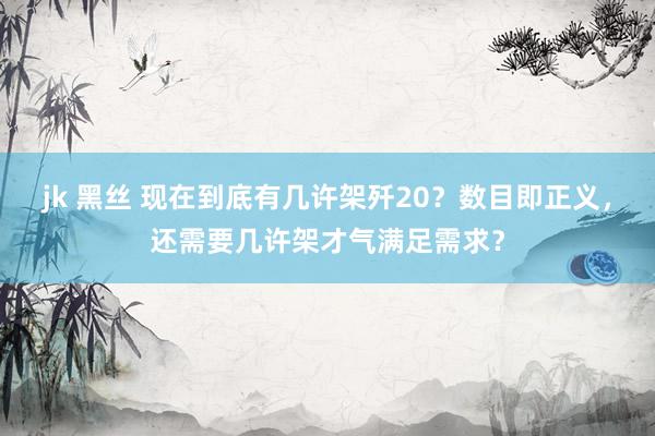 jk 黑丝 现在到底有几许架歼20？数目即正义，还需要几许架才气满足需求？